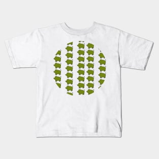 Green Pig Pattern Kids T-Shirt